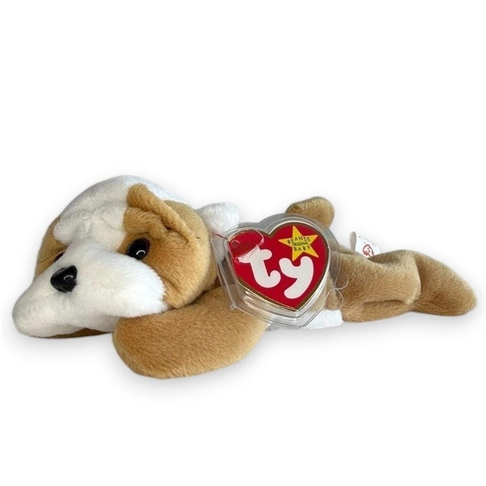 Wrinkles the Dog | Wrinkly Puppy Pal | Mint Heart Tag TY Beanie Baby